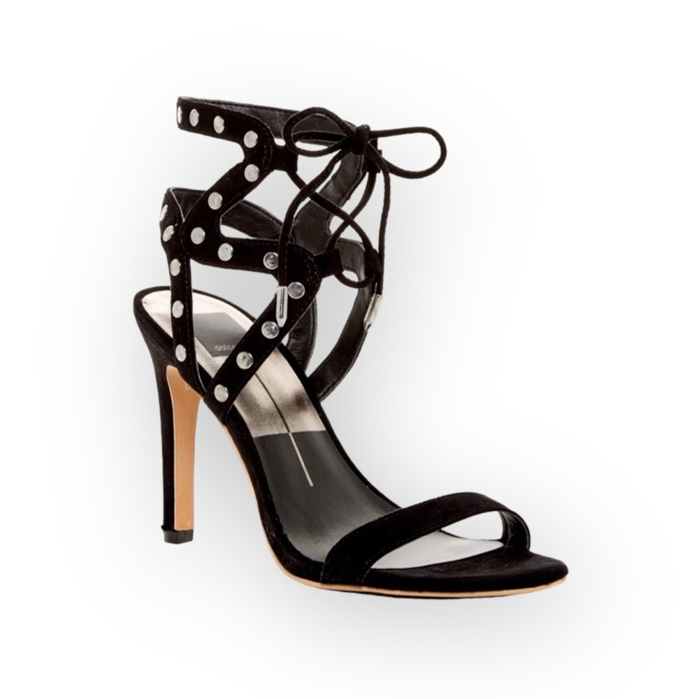 new Dolce Vita ❁ Studded Gladiator Heeled Sandals ❁ Black Stud Suede ❁ 8.5M ❁ - Picture 11 of 13